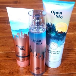 Is wash body cream and spray of open sky
